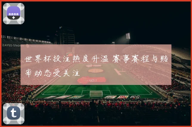 世界杯投注热度升温 赛事赛程与赔率动态受关注